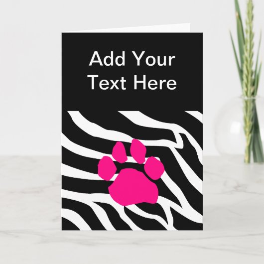 Zebra Paw Print Karte (Vorderseite)