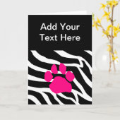 Zebra Paw Print Karte (Gelbe Blume)