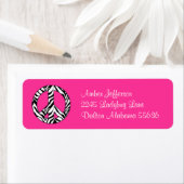 Zebra Peace Sign Address Labels (Insitu)