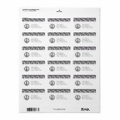 Zebra Peace Sign Address Labels Adressaufkleber (Vorne)