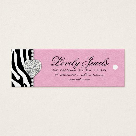 Zebra Pearl Lace Jewels Price Tag Pink (Vorderseite)