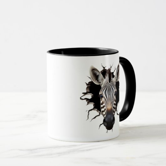Zebra Peeking Through Tasse (VorderseiteRechts)
