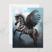 Zebra Pegasus Fantasy Kunst, Dichtung und Musik Postkarte (Vorne/Hinten)