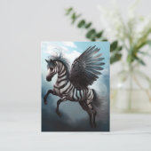 Zebra Pegasus Fantasy Kunst, Dichtung und Musik Postkarte (Stehend Vorderseite)