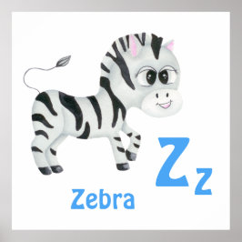Zebra personalisieren ABC: Letter Z - Fügen Sie Ih Poster