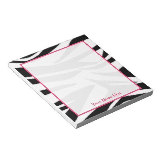 Zebra Personalisiert Notepad Notizblock (angewinkelt)