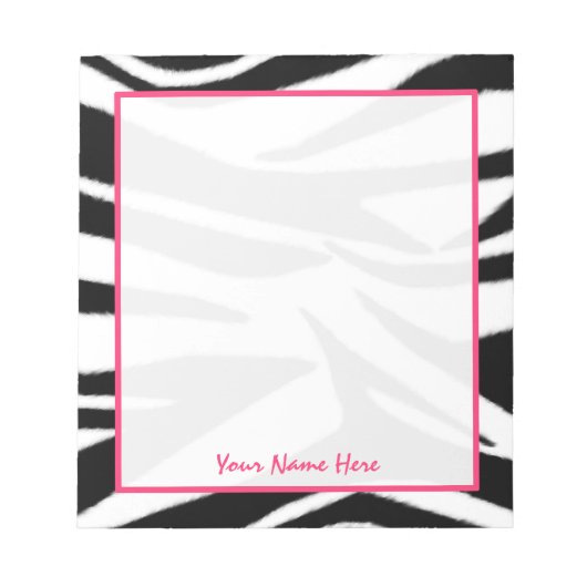 Zebra Personalisiert Notepad Notizblock (Vorderseite)