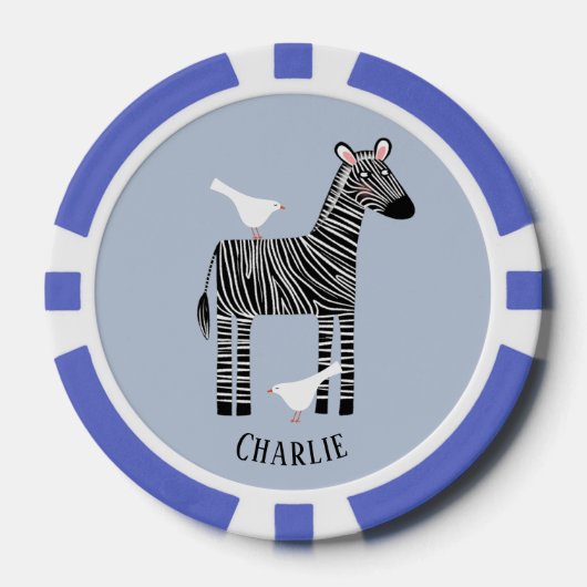 Zebra Personalisiert Pokerchips (Vorderseite)
