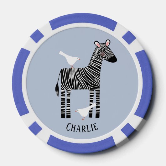 Zebra Personalisiert Pokerchips (Rückseite)