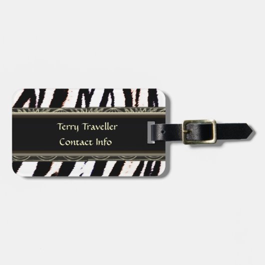 Zebra-personalisierte Gepäck-Schwarzweiss-Umbauten Gepäckanhänger (Vorderseite horizontal)