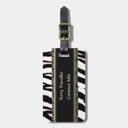 Zebra-personalisierte Gepäck-Schwarzweiss-Umbauten Gepäckanhänger (Vorderseite vertikal)