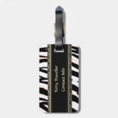Zebra-personalisierte Gepäck-Schwarzweiss-Umbauten Gepäckanhänger (Rückseite vertikal)