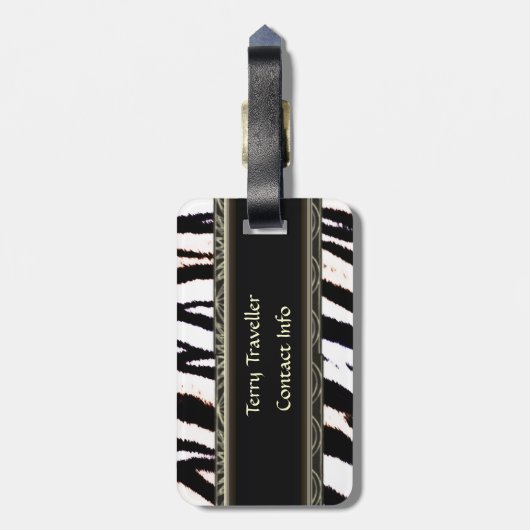 Zebra-personalisierte Gepäck-Schwarzweiss-Umbauten Gepäckanhänger (Rückseite vertikal)