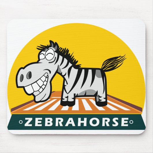 Zebra-Pferde Mousepad (Vorne)