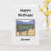 Zebra photo in a natural setting karte (Gelbe Blume)