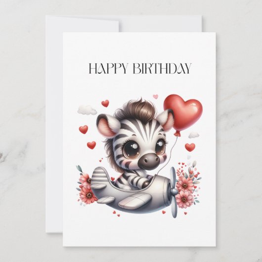 Zebra Pilot Geburtstag (Vorderseite)