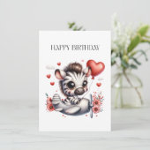 Zebra Pilot Geburtstag Einladung (Stehend Vorderseite)