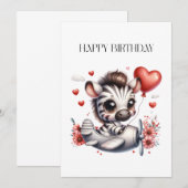 Zebra Pilot Geburtstag Einladung (Vorne/Hinten)