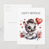 Zebra Pilot Geburtstag Einladungspostkarte (Vorne/Hinten)