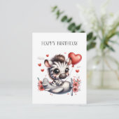 Zebra Pilot Geburtstag Einladungspostkarte (Stehend Vorderseite)