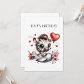 Zebra Pilot Geburtstag Karte (Vorderseite/Rückseite Beispiel)