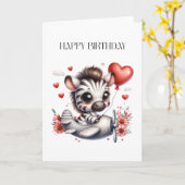 Zebra Pilot Geburtstag Karte (Gelbe Blume)