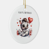 Zebra Pilot Geburtstag Keramik Ornament (Rechts)