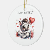 Zebra Pilot Geburtstag Keramik Ornament (Links)