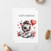 Zebra Pilot Geburtstag Mitteilungskarte (Vorderseite/Rückseite Beispiel)