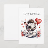 Zebra Pilot Geburtstag RSVP Karte (Vorne/Hinten)