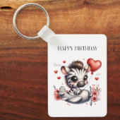Zebra Pilot Geburtstag Schlüsselanhänger (Vorderseite)