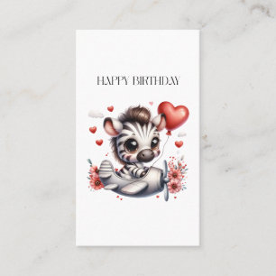 Zebra Pilot Geburtstag Visitenkarte
