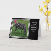 Zebra Pink 5. Geburtstag Karte (Gelbe Blume)