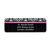Zebra Pink Accent Return Label (Vorne)