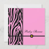 Zebra Pink Babydusche Einladung (Vorderseite)