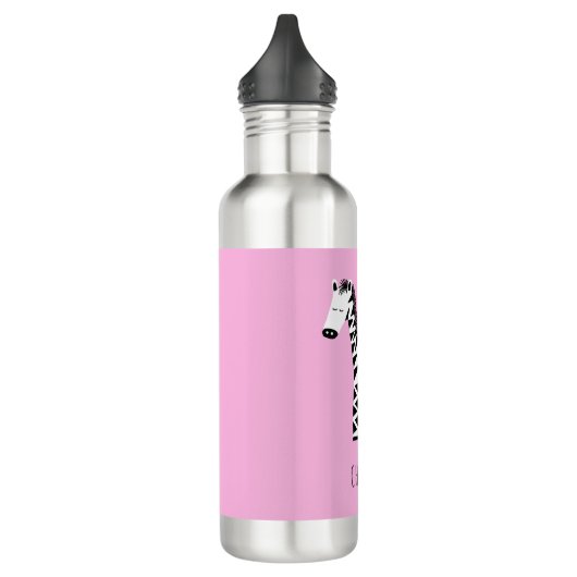 Zebra Pink Edelstahlflasche (Links)