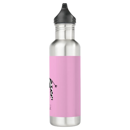 Zebra Pink Edelstahlflasche (Rechts)