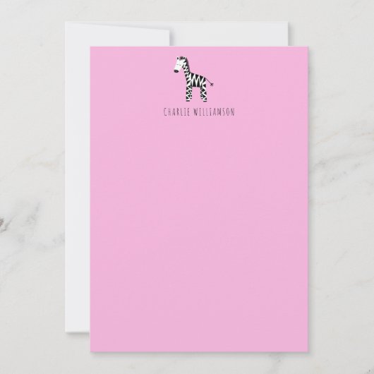 Zebra pink mitteilungskarte (Vorderseite)