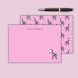 Zebra pink mitteilungskarte