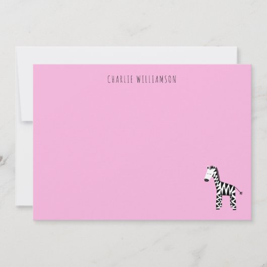 Zebra pink mitteilungskarte (Vorderseite)