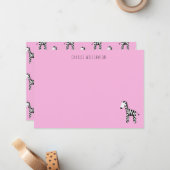 Zebra pink mitteilungskarte (Vorderseite/Rückseite Beispiel)