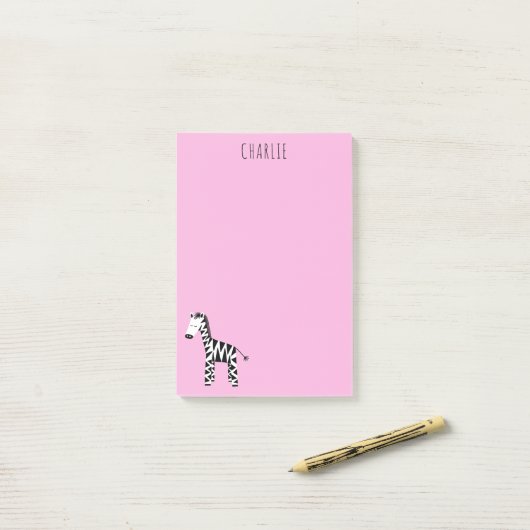 Zebra pink post-it klebezettel (Auf Schreibtisch)
