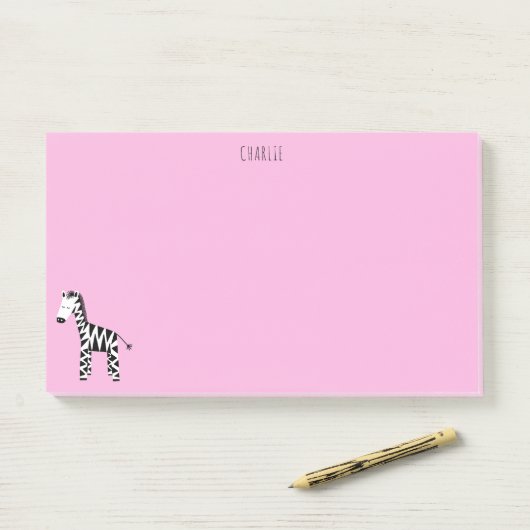 Zebra pink post-it klebezettel (Auf Schreibtisch)