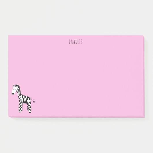 Zebra pink post-it klebezettel (Vorderseite)
