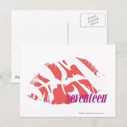 Zebra Pink Postkarte (Vorne/Hinten)