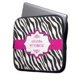 Zebra Pink Ribbon Electronics Bag Laptopschutzhülle (Vorderseite Links)