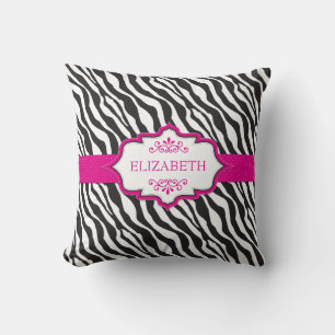 Zebra Pink Ribbon MoJo Pillow Kissen