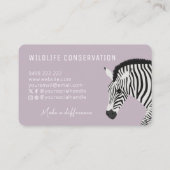 Zebra Pink, schwarz und weiß gestrichen Visitenkarte (Rückseite)