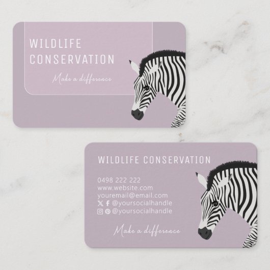 Zebra Pink, schwarz und weiß gestrichen Visitenkarte (Vorne/Hinten)