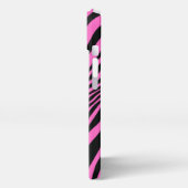Zebra Pink Skin Modern Girly Animal Print Wild iPhone Hülle (Linke Seite)
